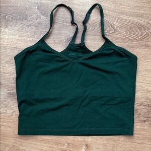 Pact Dark Green Crop Top